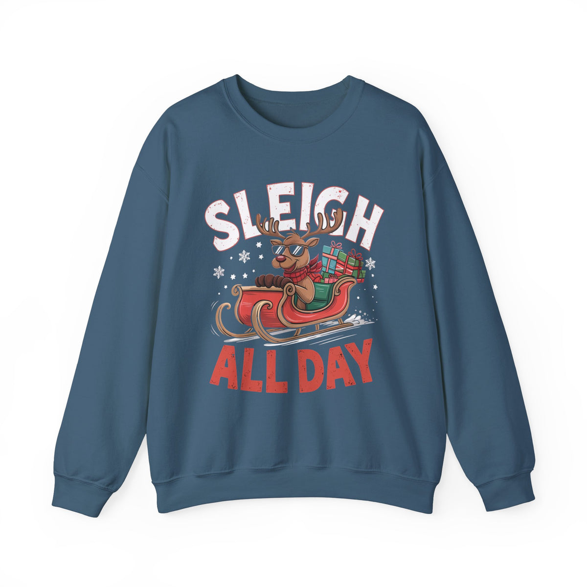 Sleigh All Day Christmas Sweatshirt, Fun Women's Holiday Sweatshirt, Trendy Christmas Pullover, Cute Winter Sweater, Festive Holiday Sweatshirt