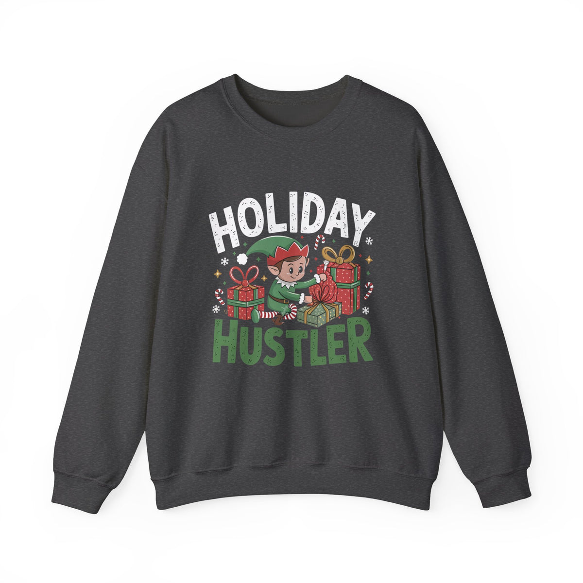 Holiday Hustler Christmas Sweatshirt, Fun Women's Holiday Sweatshirt, Trendy Christmas Pullover, Cute Winter Sweater, Festive Holiday Sweatshirt