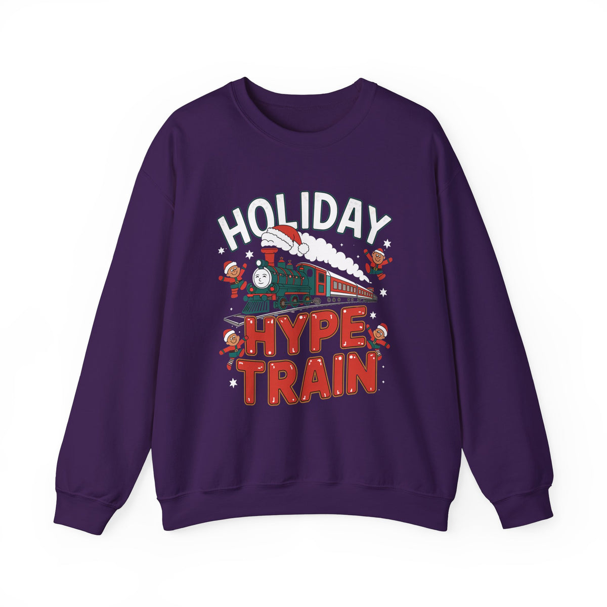 Holiday Hype Train Christmas Sweatshirt, Fun Women's Holiday Sweatshirt, Trendy Christmas Pullover, Festive Winter Sweater, Cute Holiday Sweatshirt