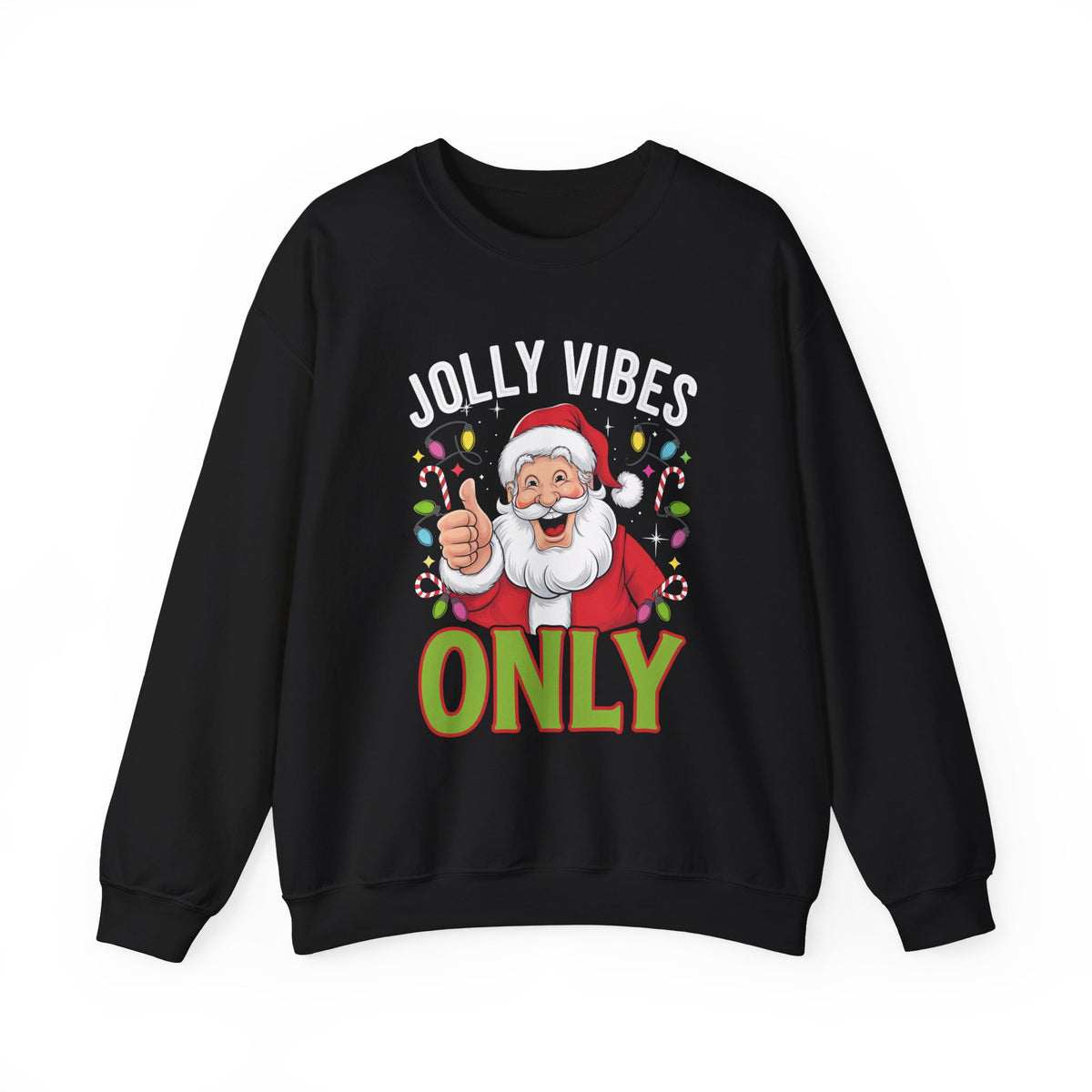 Jolly Vibes Only Santa Christmas Sweatshirt, Fun Women's Holiday Sweatshirt, Trendy Santa Pullover, Festive Christmas Sweater, Cute Winter Sweatshirt