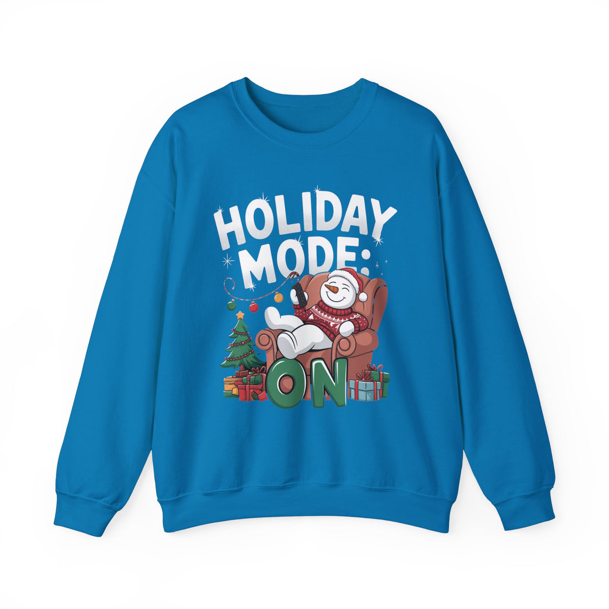 Holiday Mode SnowMan Christmas Sweatshirt, Cute Women's Holiday Sweatshirt, Trendy Snowman Pullover, Festive Winter Sweater, Fun Christmas Sweatshirt