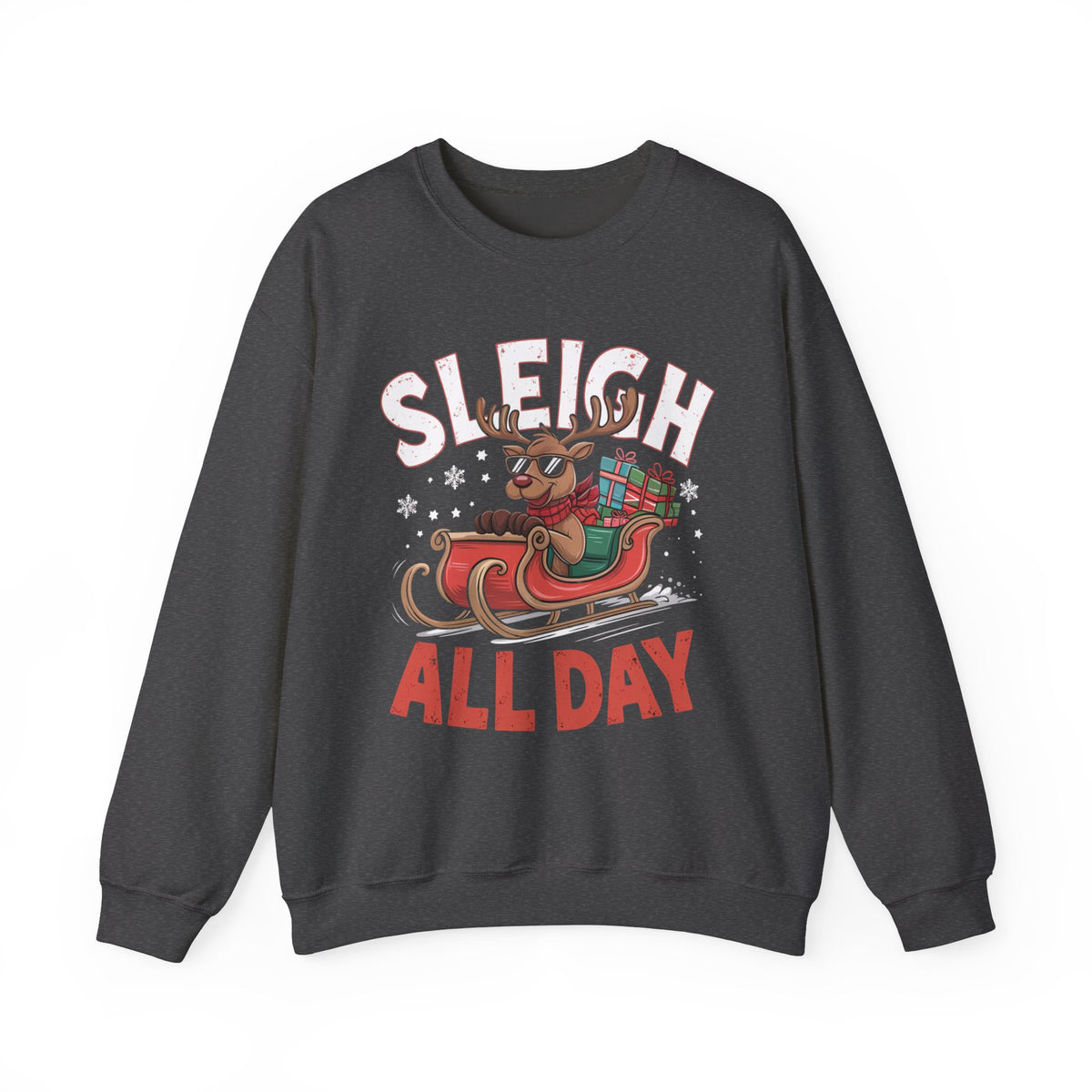 Sleigh All Day Christmas Sweatshirt, Fun Women's Holiday Sweatshirt, Trendy Christmas Pullover, Cute Winter Sweater, Festive Holiday Sweatshirt