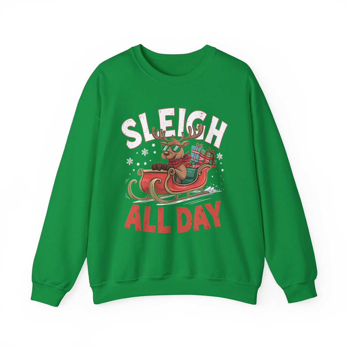 Sleigh All Day Christmas Sweatshirt, Fun Women's Holiday Sweatshirt, Trendy Christmas Pullover, Cute Winter Sweater, Festive Holiday Sweatshirt