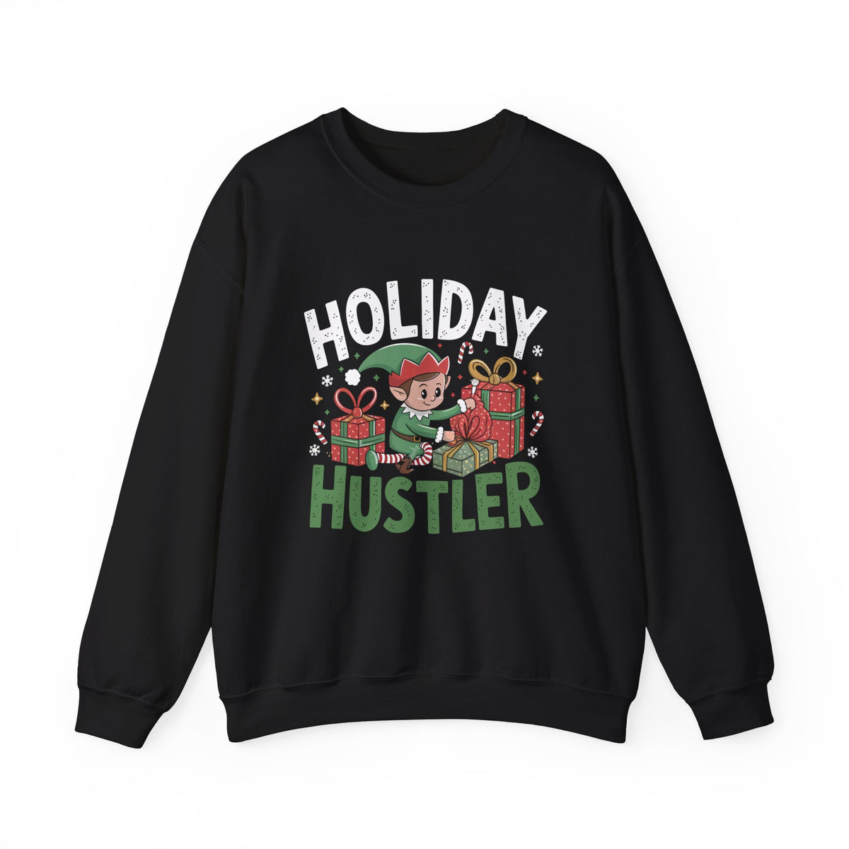 Holiday Hustler Christmas Sweatshirt, Fun Women's Holiday Sweatshirt, Trendy Christmas Pullover, Cute Winter Sweater, Festive Holiday Sweatshirt