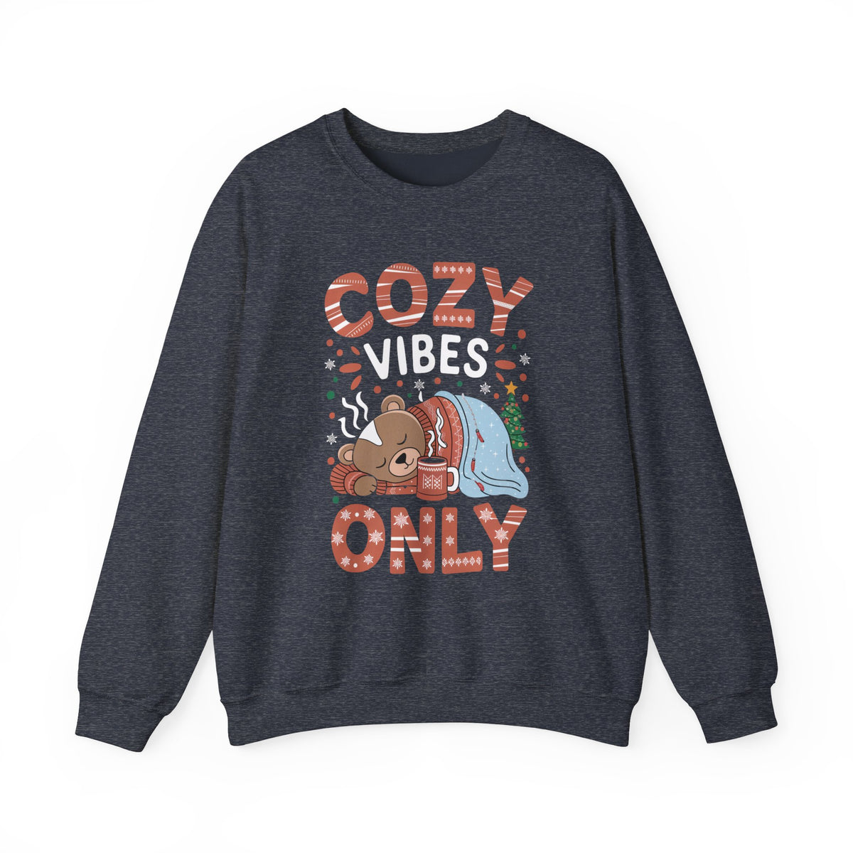 Cozy Vibes Only Christmas Sweatshirt, Fun Women's Holiday Sweatshirt, Trendy Christmas Pullover, Cute Winter Sweater, Festive Cozy Sweatshirt