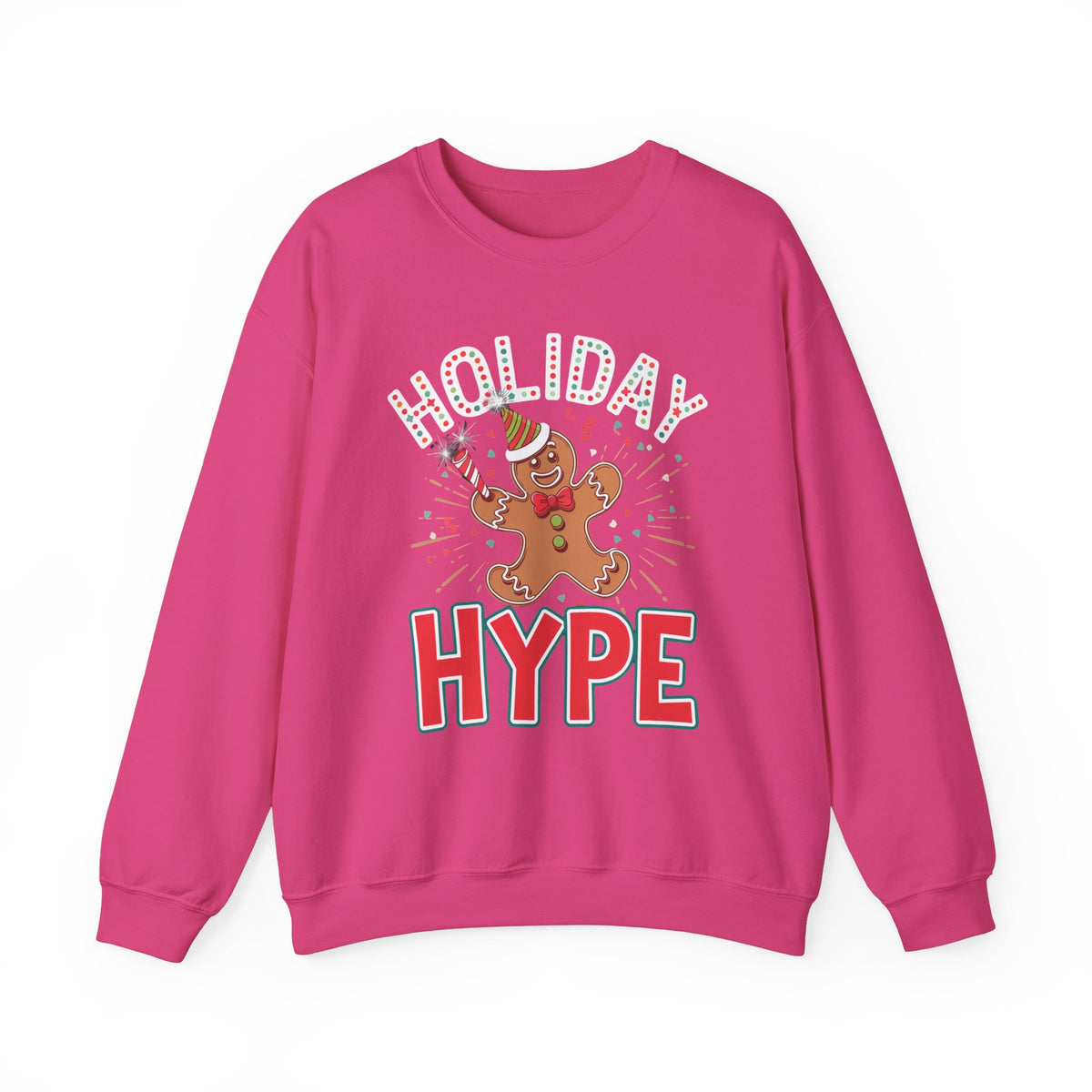 Holiday Hype Gingerbread Christmas Sweatshirt, Trendy Women's Holiday Sweatshirt, Cute Gingerbread Pullover, Festive Christmas Sweater, Fun Winter Sweatshirt