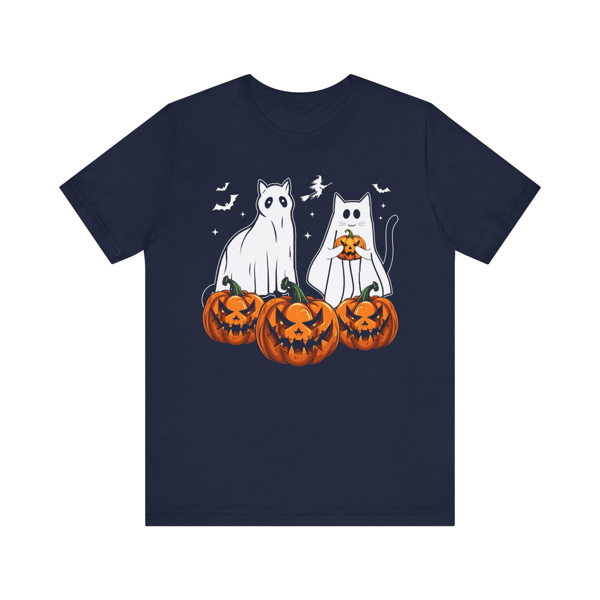 Black Cats Ghost Halloween Tee