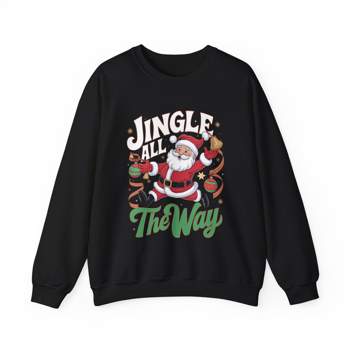 Jingle All The Way Santa Christmas Sweatshirt, Fun Women's Holiday Sweatshirt, Trendy Santa Pullover, Festive Christmas Sweater, Cute Winter Sweatshirt