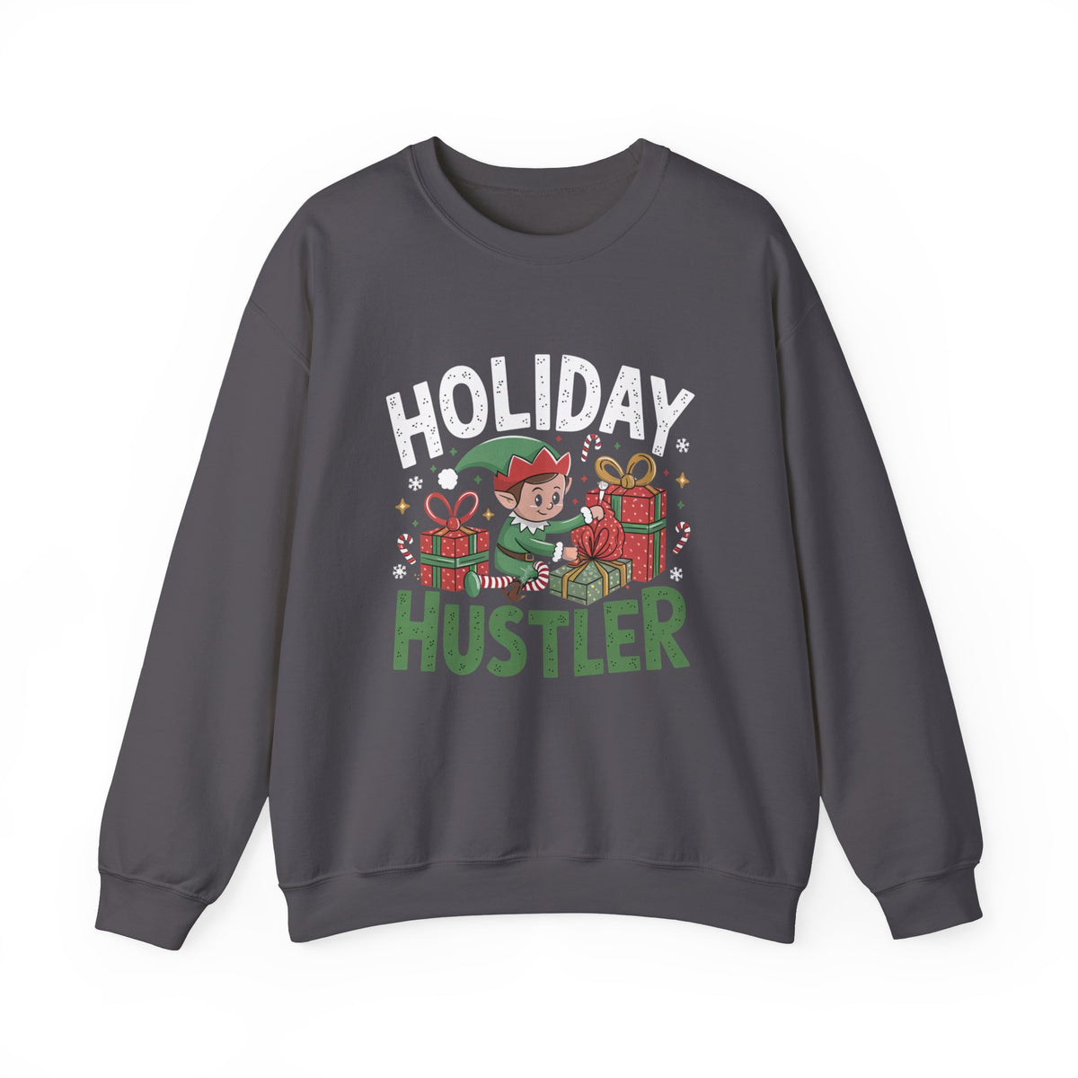 Holiday Hustler Christmas Sweatshirt, Fun Women's Holiday Sweatshirt, Trendy Christmas Pullover, Cute Winter Sweater, Festive Holiday Sweatshirt