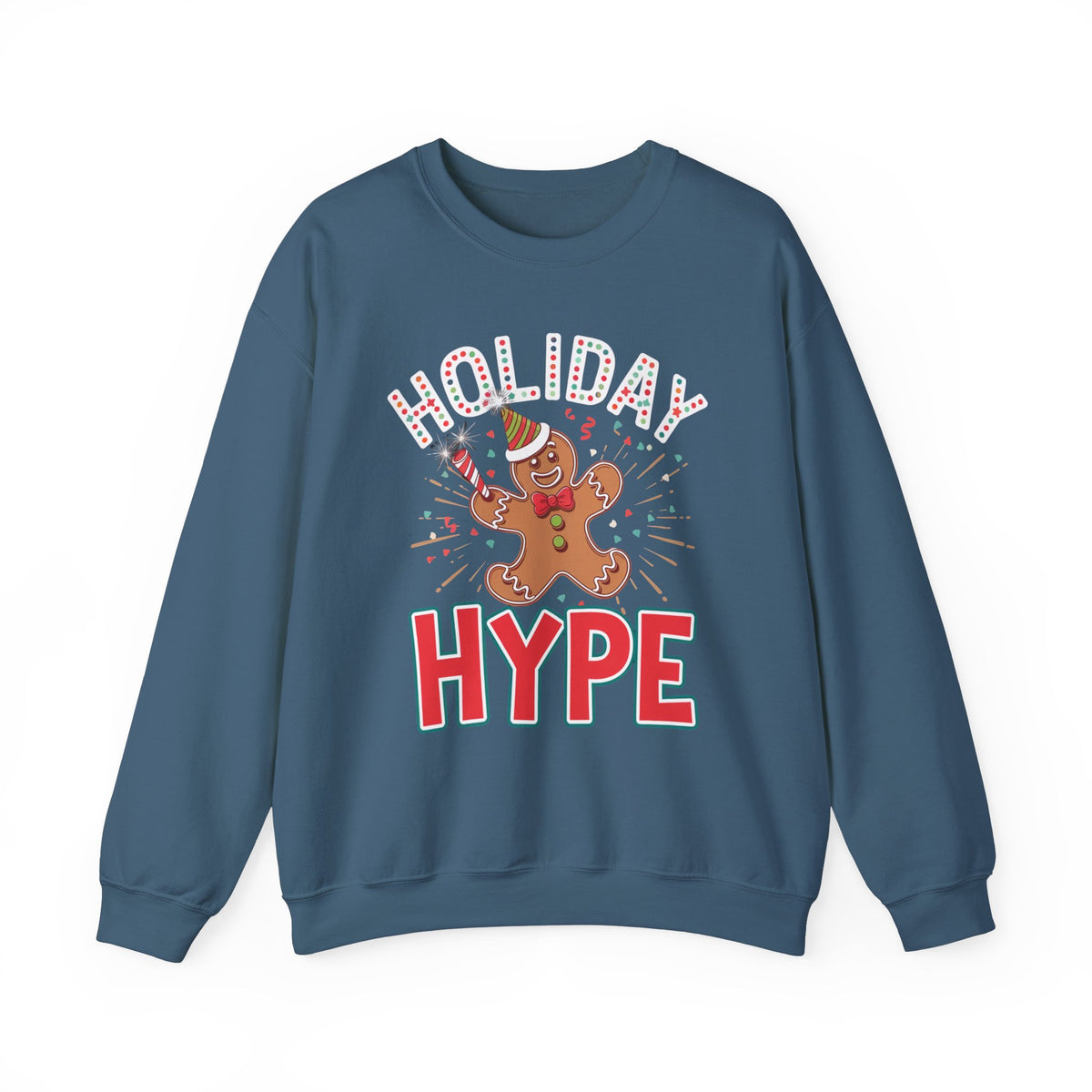 Holiday Hype Gingerbread Christmas Sweatshirt, Trendy Women's Holiday Sweatshirt, Cute Gingerbread Pullover, Festive Christmas Sweater, Fun Winter Sweatshirt