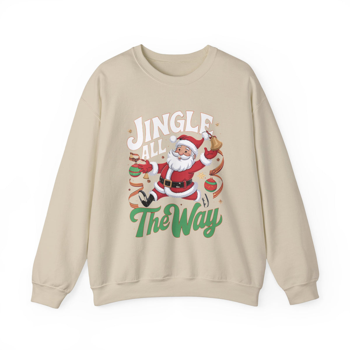 Jingle All The Way Santa Christmas Sweatshirt, Fun Women's Holiday Sweatshirt, Trendy Santa Pullover, Festive Christmas Sweater, Cute Winter Sweatshirt