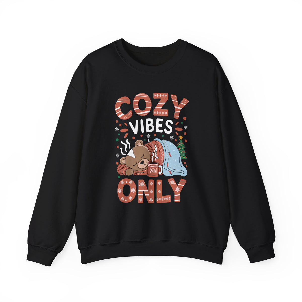 Cozy Vibes Only Christmas Sweatshirt, Fun Women's Holiday Sweatshirt, Trendy Christmas Pullover, Cute Winter Sweater, Festive Cozy Sweatshirt