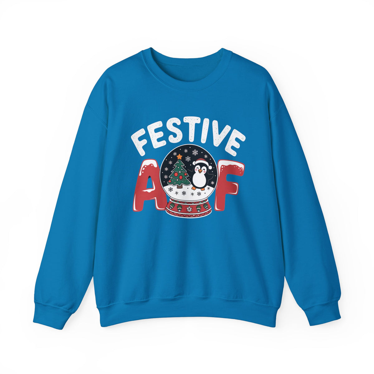 Festive AF Christmas Sweatshirt, Funny Women's Holiday Sweatshirt, Trendy Christmas Sweater, Cute Holiday Pullover, Fun Christmas Party Sweatshirt