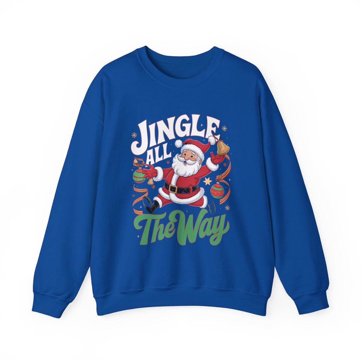 Jingle All The Way Santa Christmas Sweatshirt, Fun Women's Holiday Sweatshirt, Trendy Santa Pullover, Festive Christmas Sweater, Cute Winter Sweatshirt