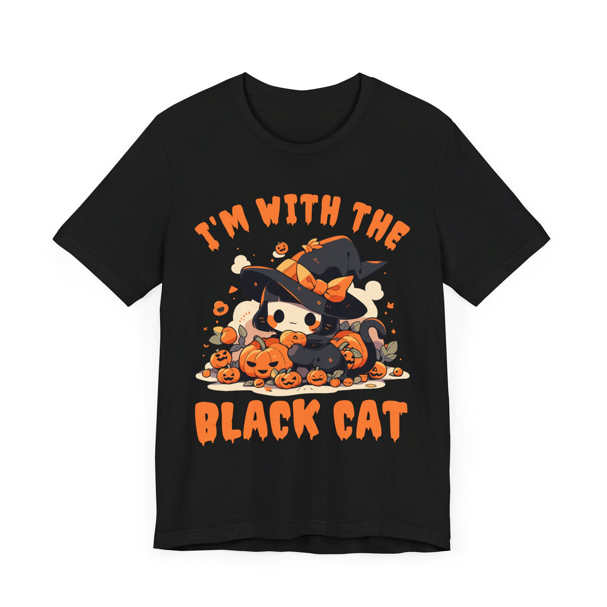 I'M With The Black Cat Halloween Tee - Tshirt Quest