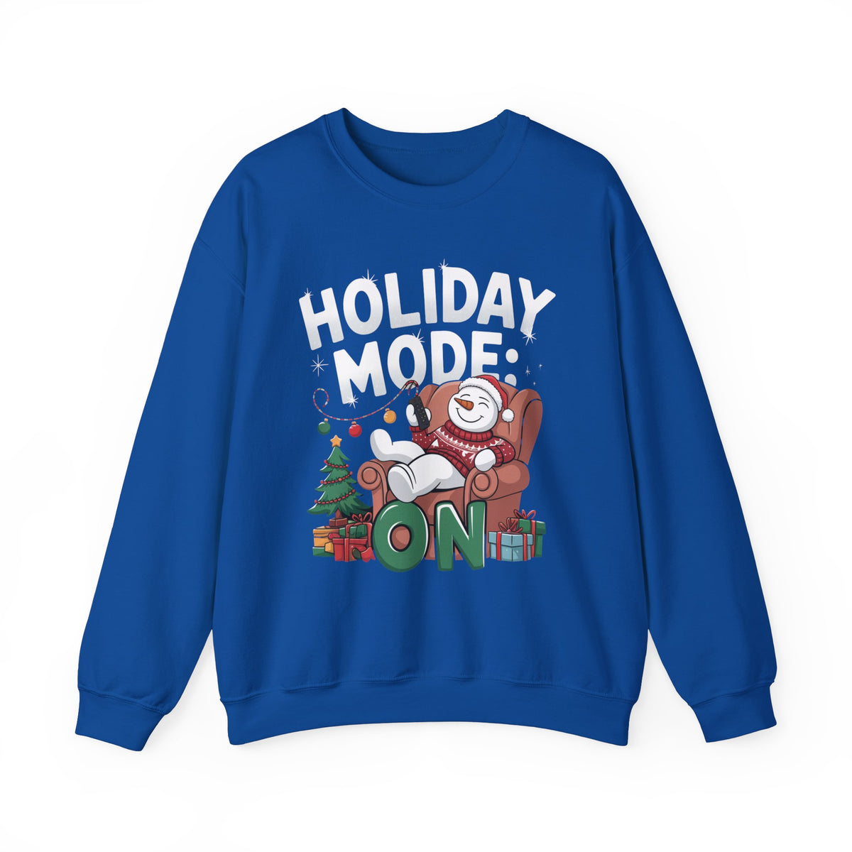 Holiday Mode SnowMan Christmas Sweatshirt, Cute Women's Holiday Sweatshirt, Trendy Snowman Pullover, Festive Winter Sweater, Fun Christmas Sweatshirt