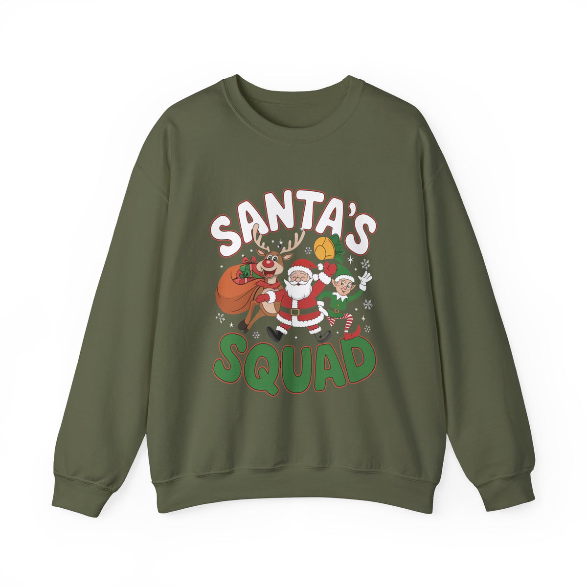 Santa's Squad Christmas Sweatshirt, Fun Women's Holiday Sweatshirt, Trendy Santa Pullover, Festive Christmas Sweater, Cute Winter Sweatshirt