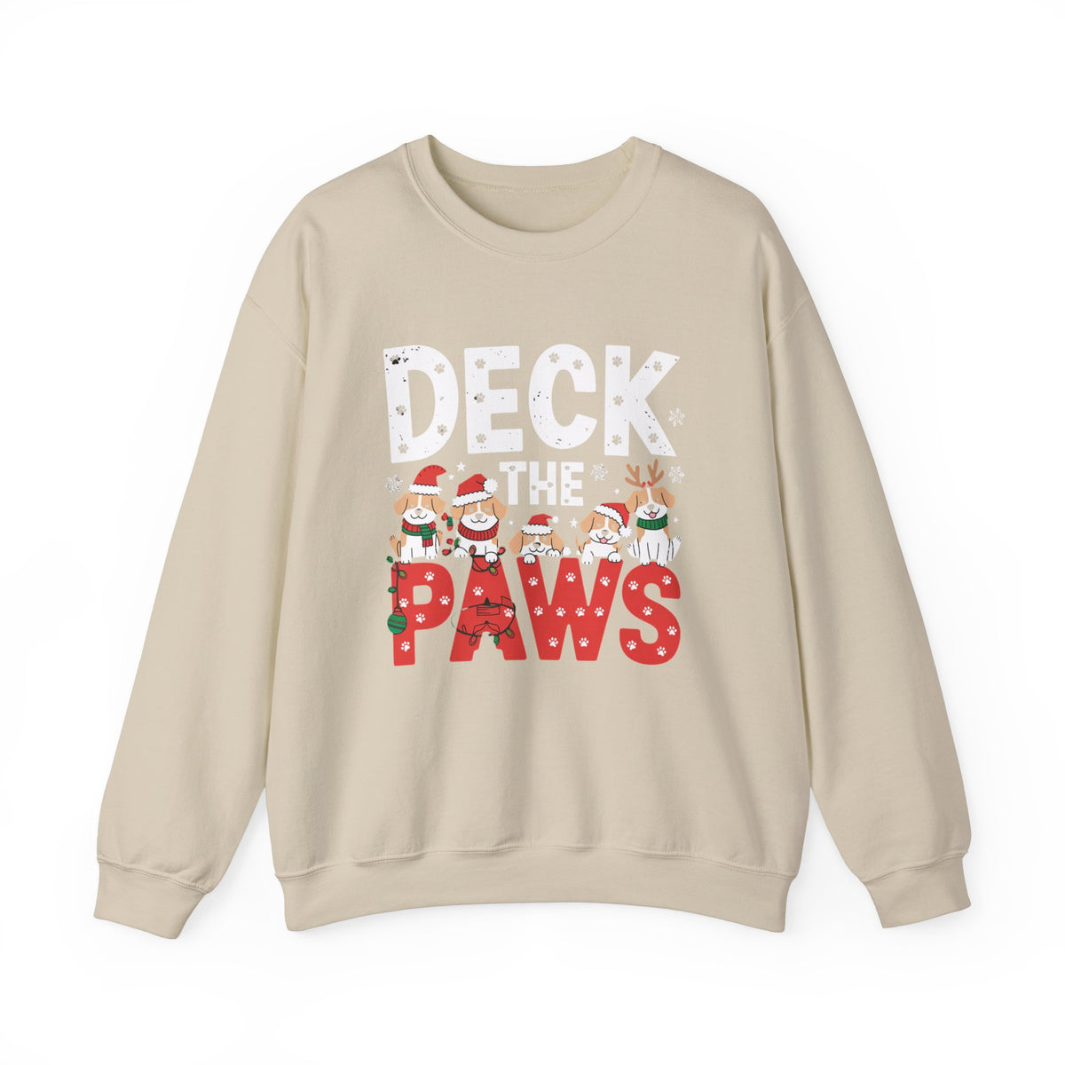 Deck The Paws Christmas Sweatshirt, Fun Women's Holiday Sweatshirt, Trendy Christmas Pullover, Cute Pet Lover Sweater, Festive Winter Sweatshirt