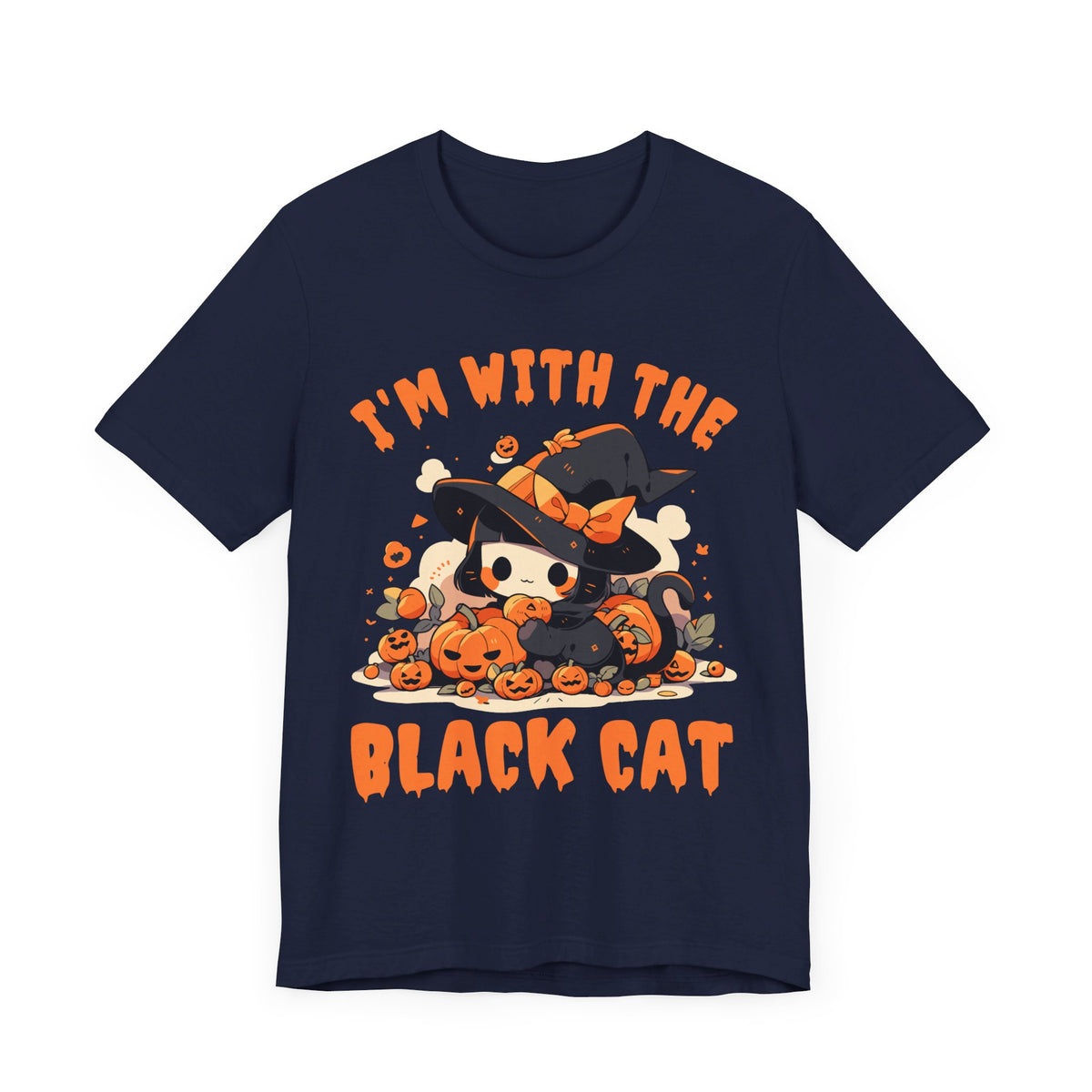 I'M With The Black Cat Halloween Tee - Tshirt Quest
