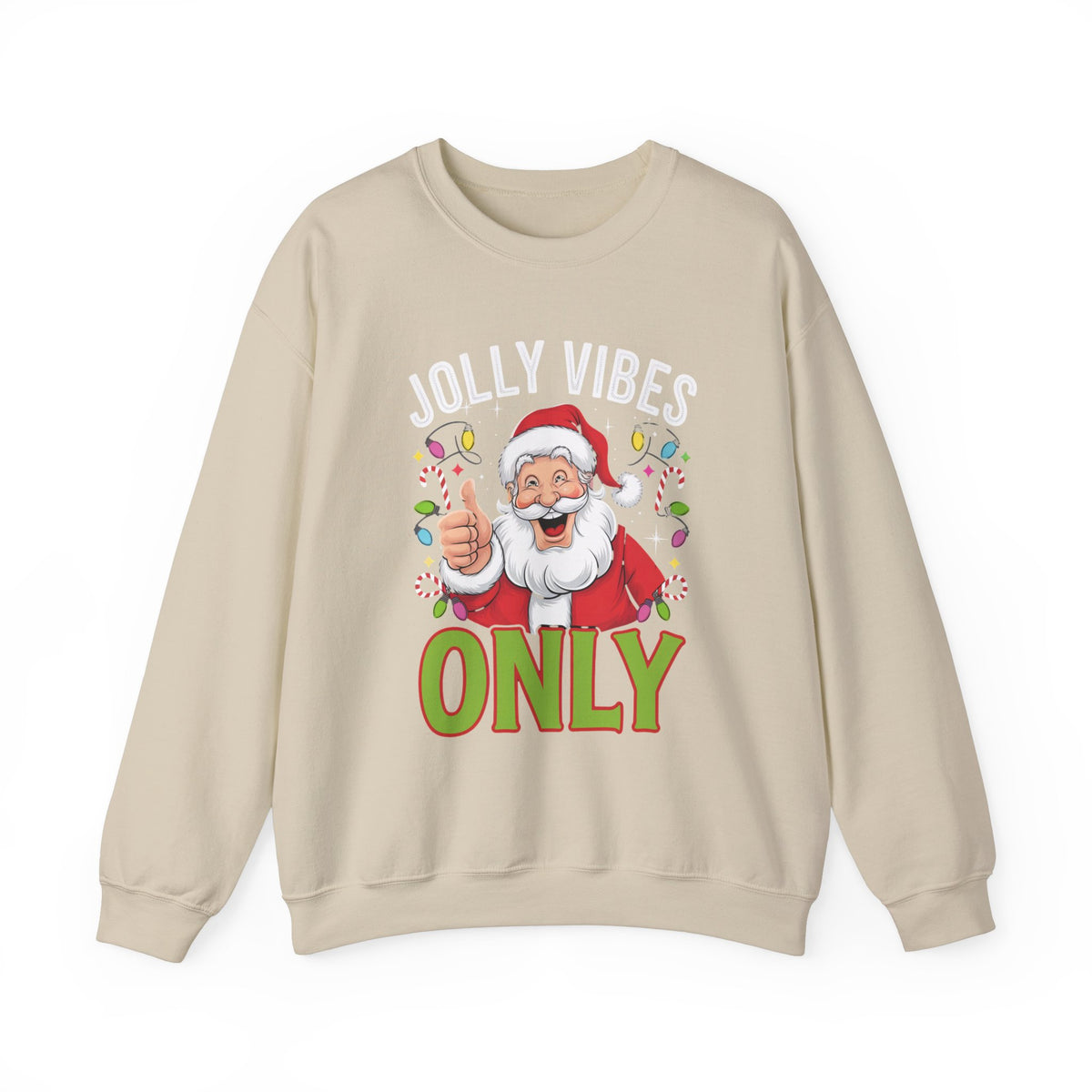 Jolly Vibes Only Santa Christmas Sweatshirt, Fun Women's Holiday Sweatshirt, Trendy Santa Pullover, Festive Christmas Sweater, Cute Winter Sweatshirt