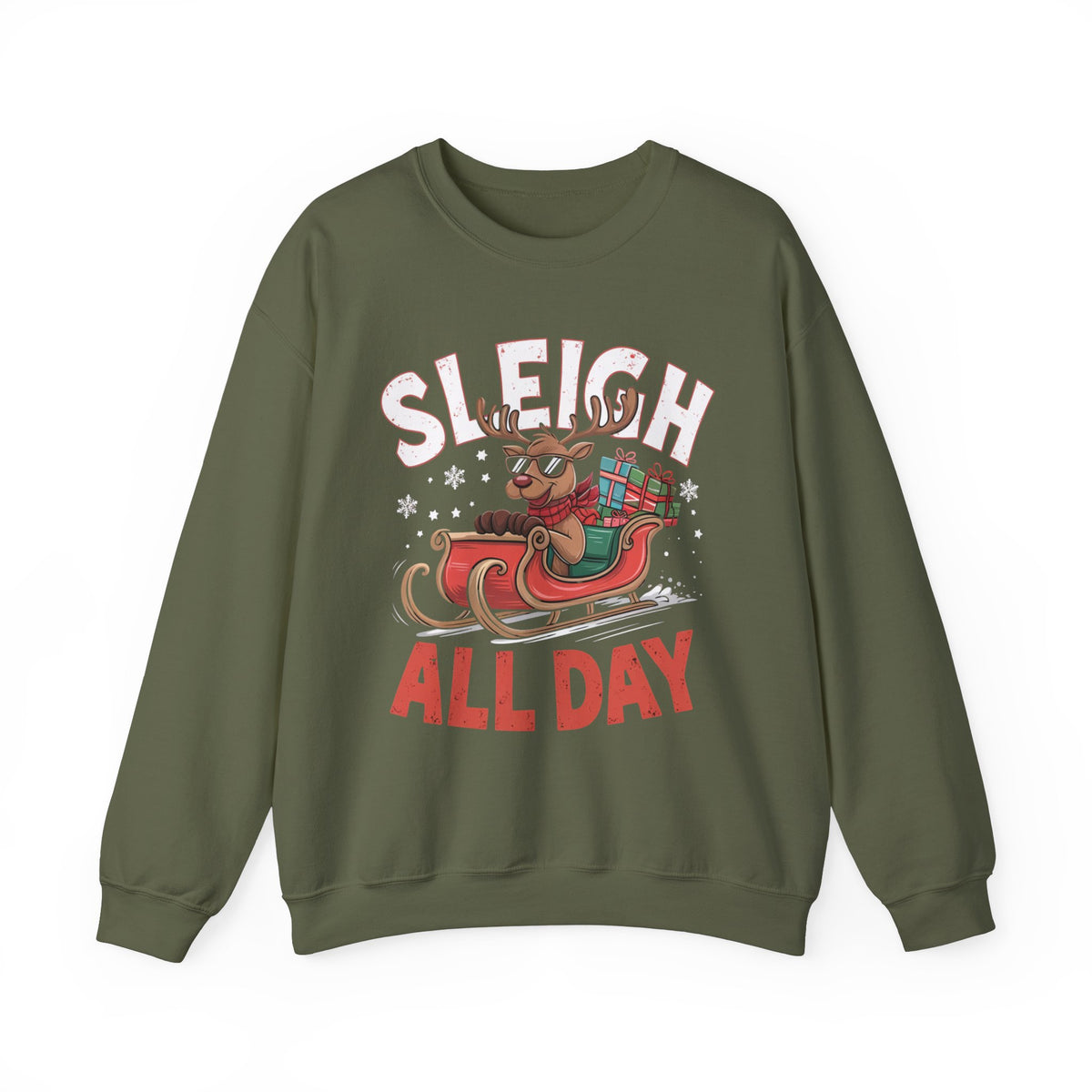 Sleigh All Day Christmas Sweatshirt, Fun Women's Holiday Sweatshirt, Trendy Christmas Pullover, Cute Winter Sweater, Festive Holiday Sweatshirt