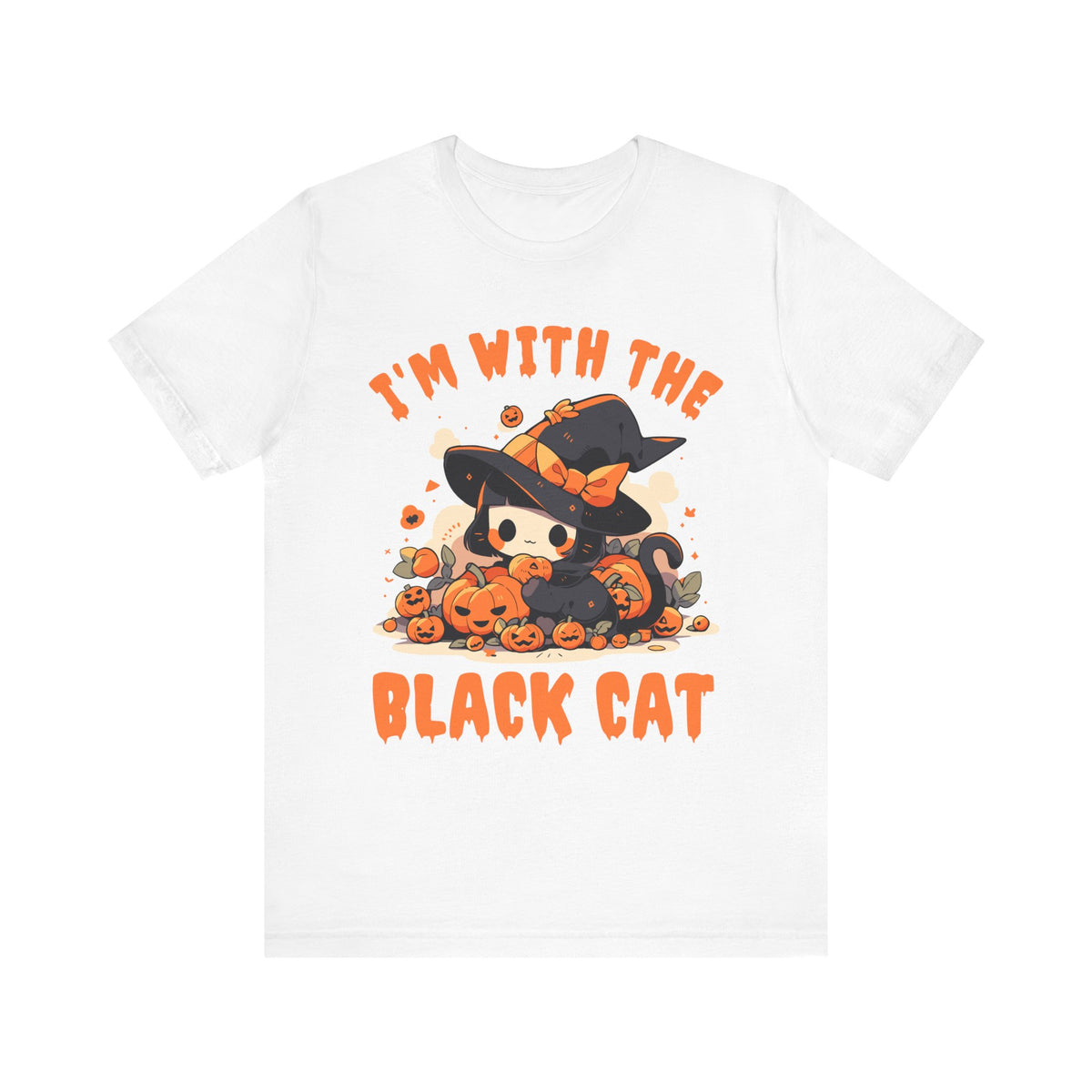 I'M With The Black Cat Halloween Tee - Tshirt Quest