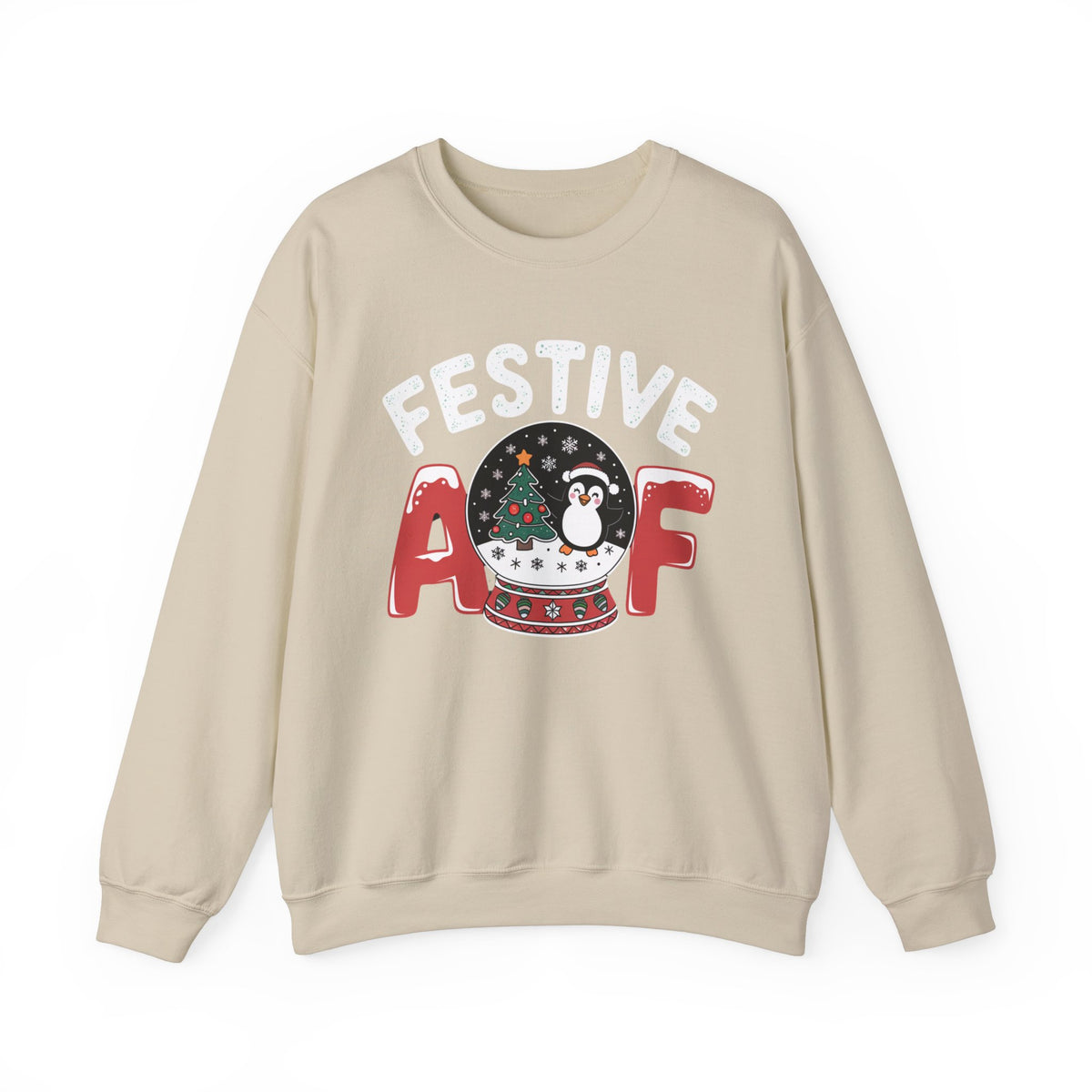 Festive AF Christmas Sweatshirt, Funny Women's Holiday Sweatshirt, Trendy Christmas Sweater, Cute Holiday Pullover, Fun Christmas Party Sweatshirt