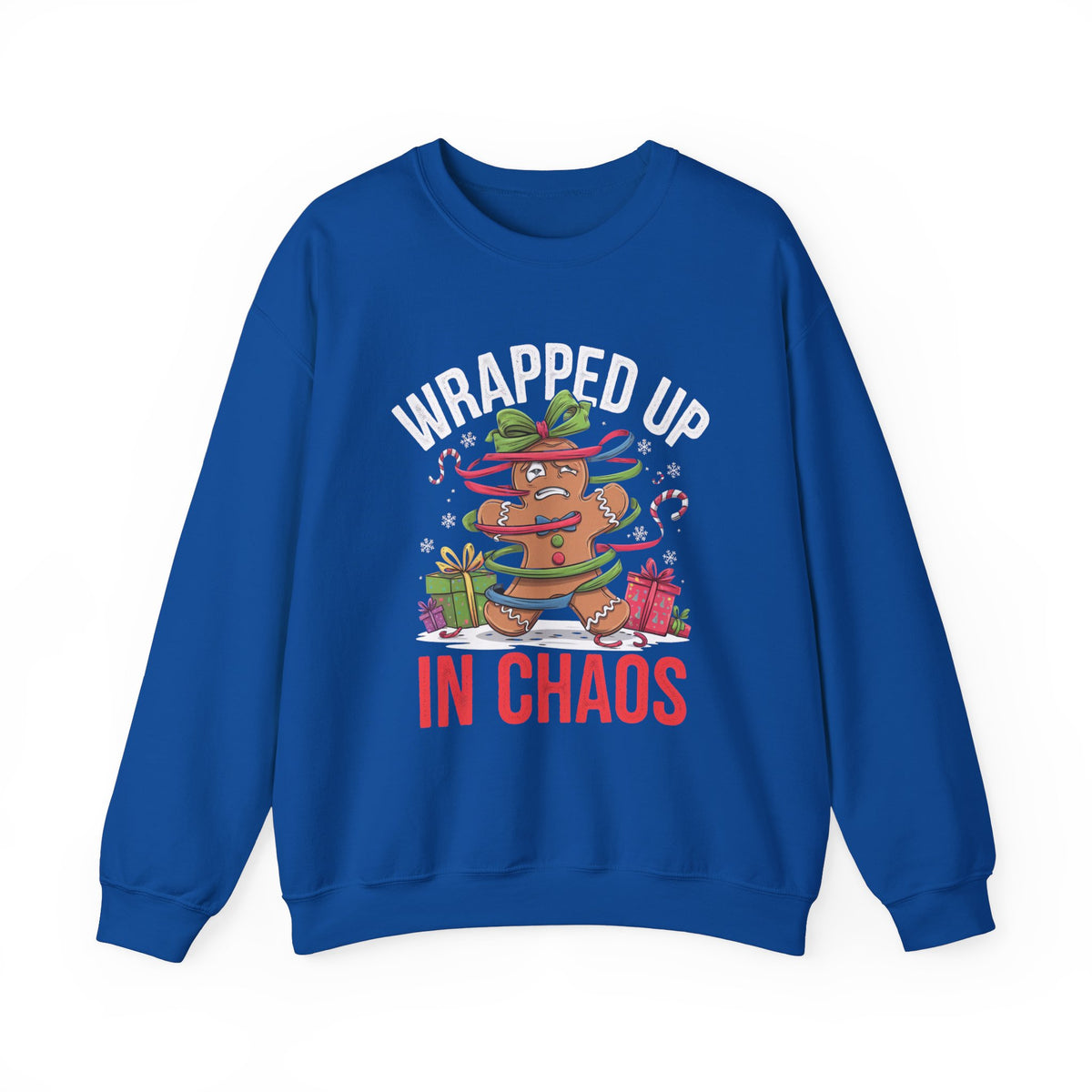 Wrapped in Chaos Christmas Sweatshirt, Funny Women's Christmas Sweatshirt, Trendy Holiday Sweatshirt, Cute Christmas Sweater, Chaos Graphic Pullover