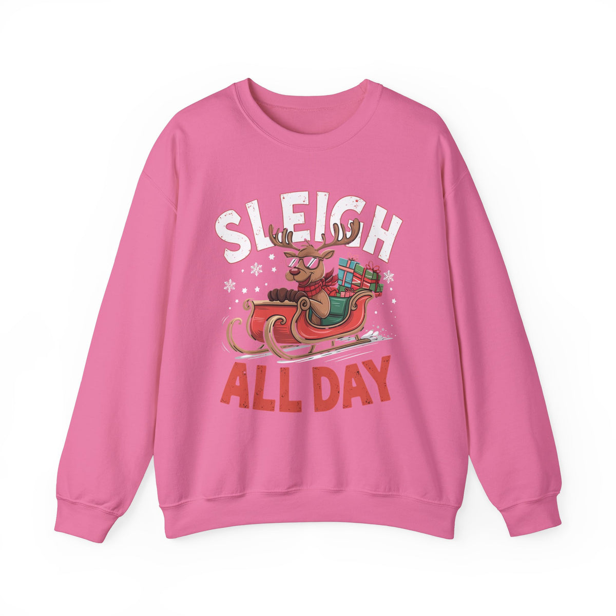 Sleigh All Day Christmas Sweatshirt, Fun Women's Holiday Sweatshirt, Trendy Christmas Pullover, Cute Winter Sweater, Festive Holiday Sweatshirt