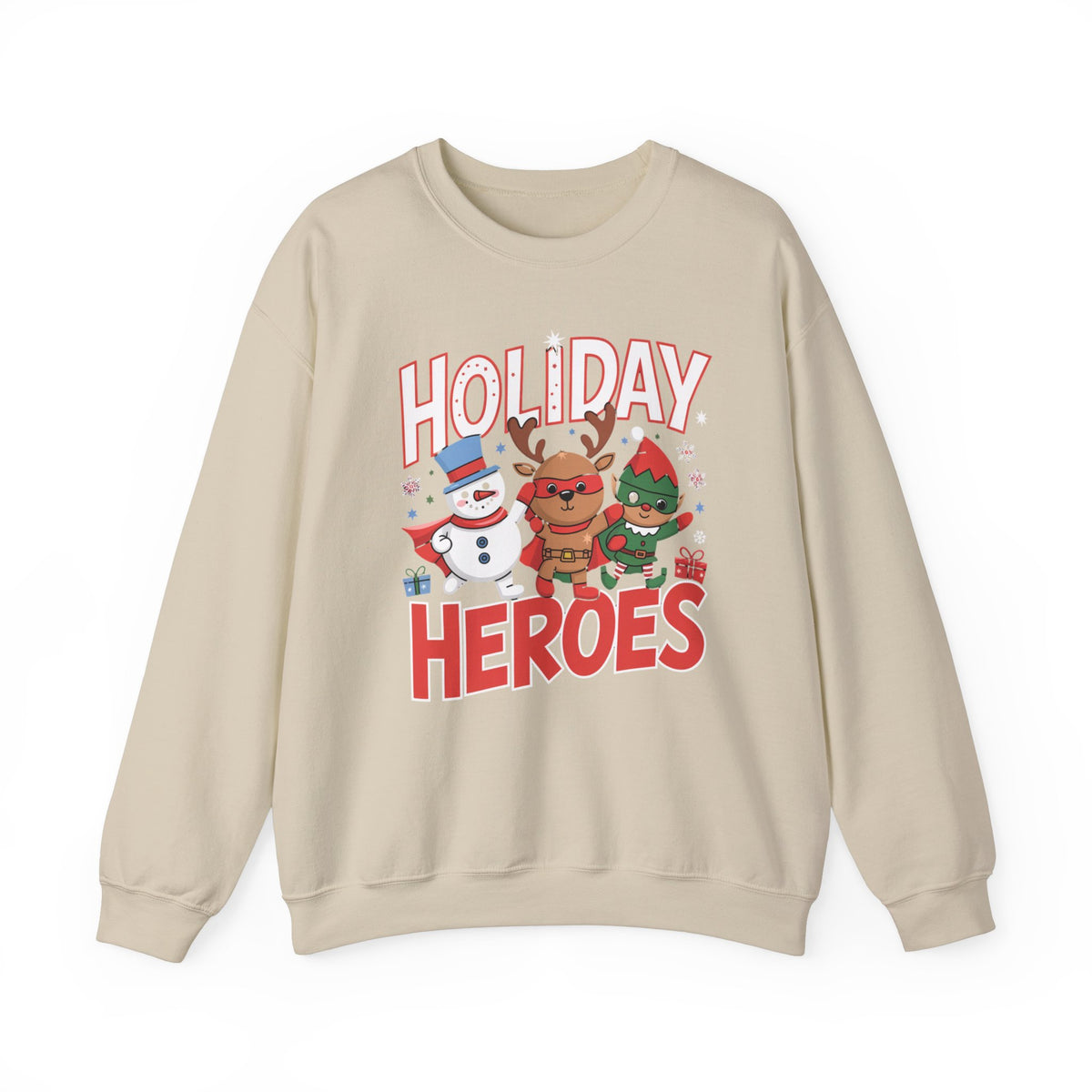 Holiday Heroes Christmas Sweatshirt, Fun Women's Holiday Sweatshirt, Trendy Christmas Pullover, Festive Winter Sweater, Cute Holiday Sweatshirt