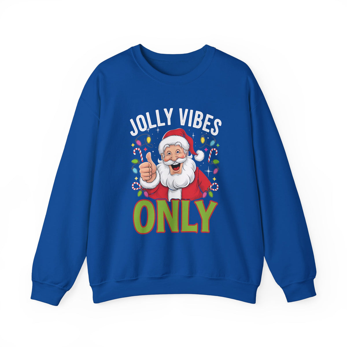 Jolly Vibes Only Santa Christmas Sweatshirt, Fun Women's Holiday Sweatshirt, Trendy Santa Pullover, Festive Christmas Sweater, Cute Winter Sweatshirt