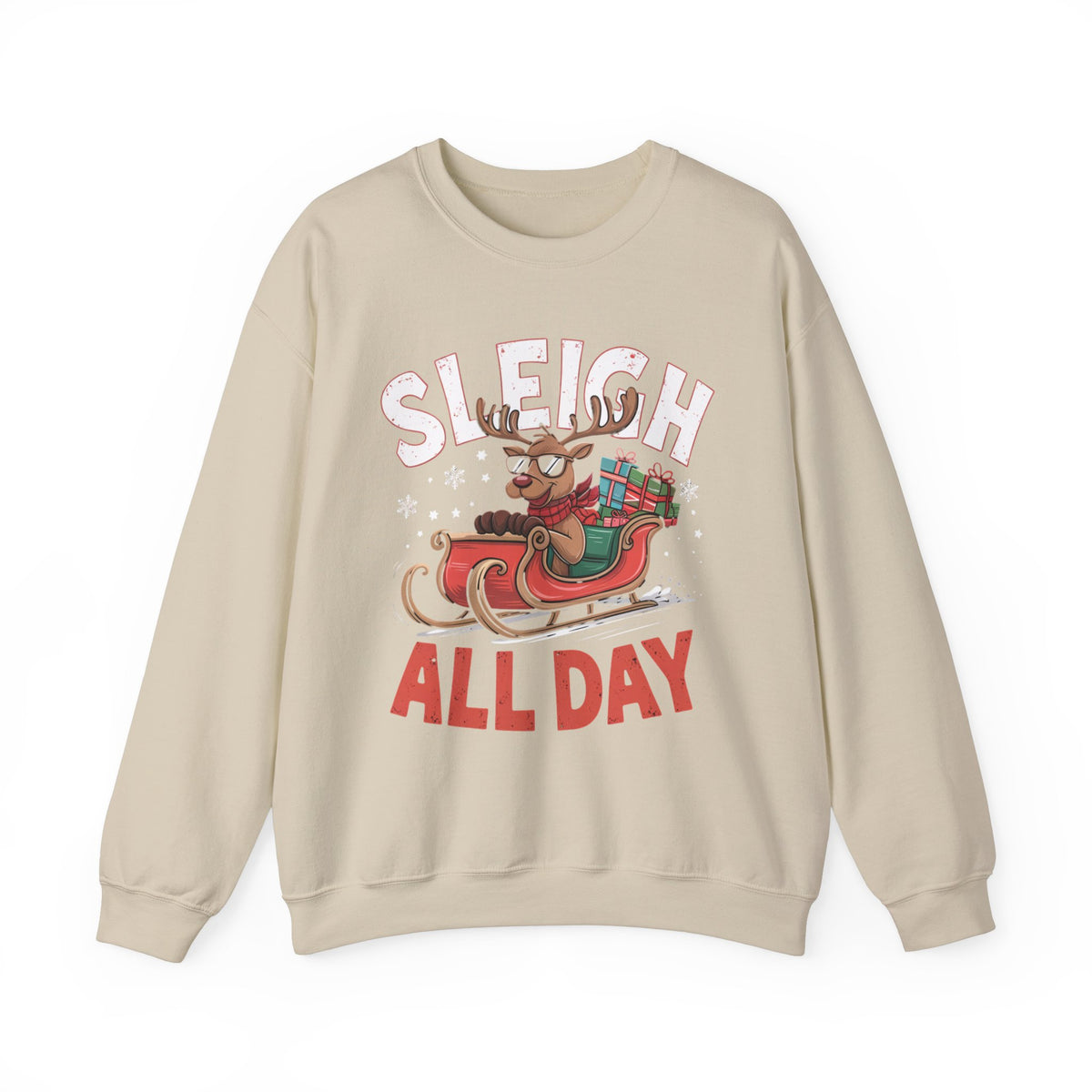 Sleigh All Day Christmas Sweatshirt, Fun Women's Holiday Sweatshirt, Trendy Christmas Pullover, Cute Winter Sweater, Festive Holiday Sweatshirt