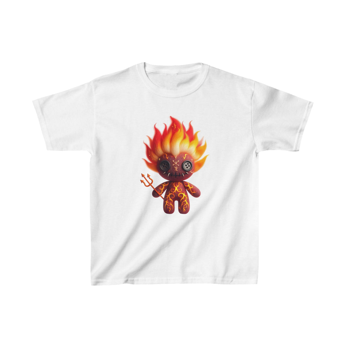 Cute Fire Voodoo Doll Kids Halloween Tee