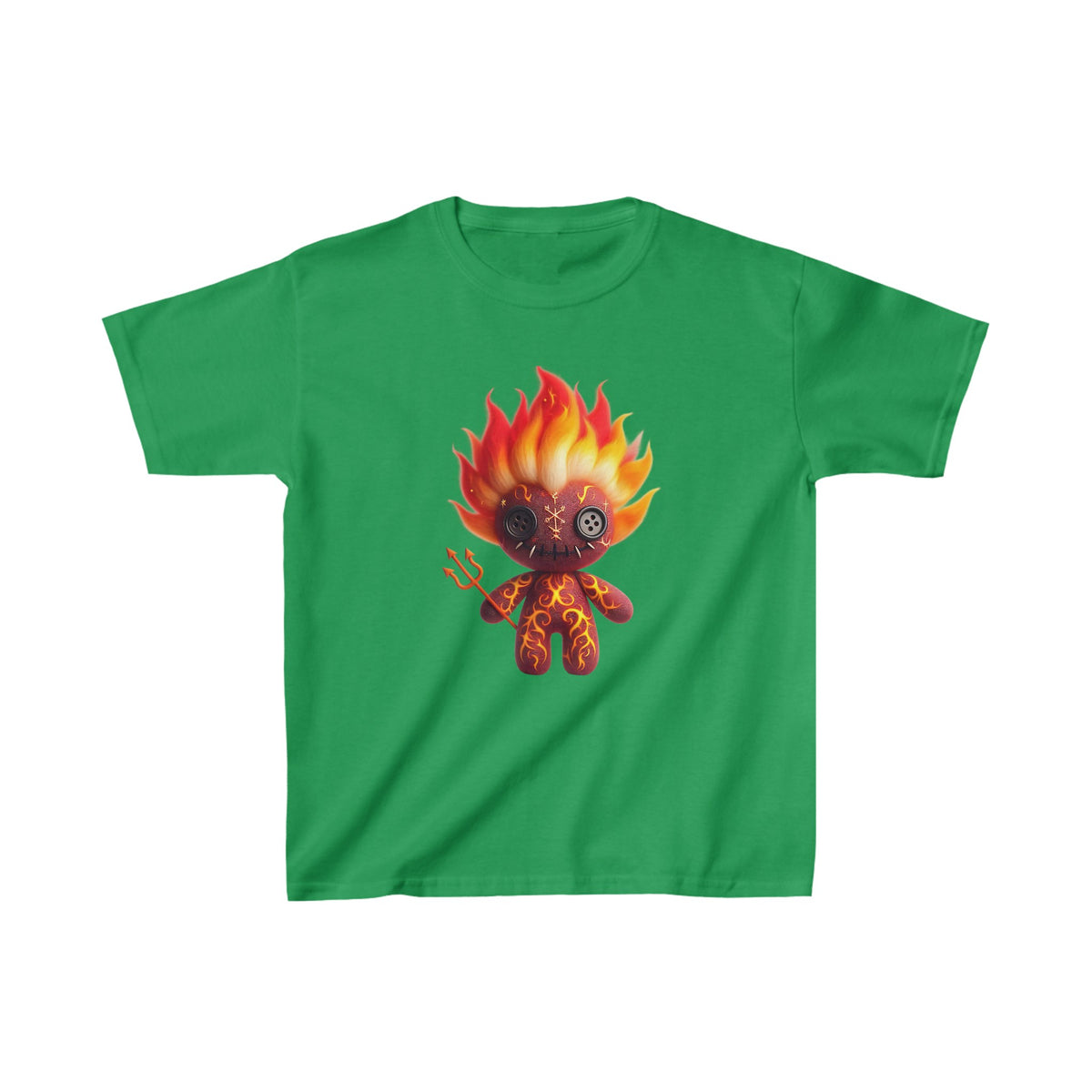 Cute Fire Voodoo Doll Kids Halloween Tee