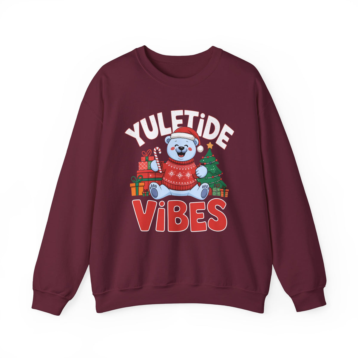 YuleTide Vibes Christmas Sweatshirt, Women's Festive Holiday Sweatshirt, Trendy Christmas Sweater, Cute Winter Pullover, Holiday Vibes Sweatshirt