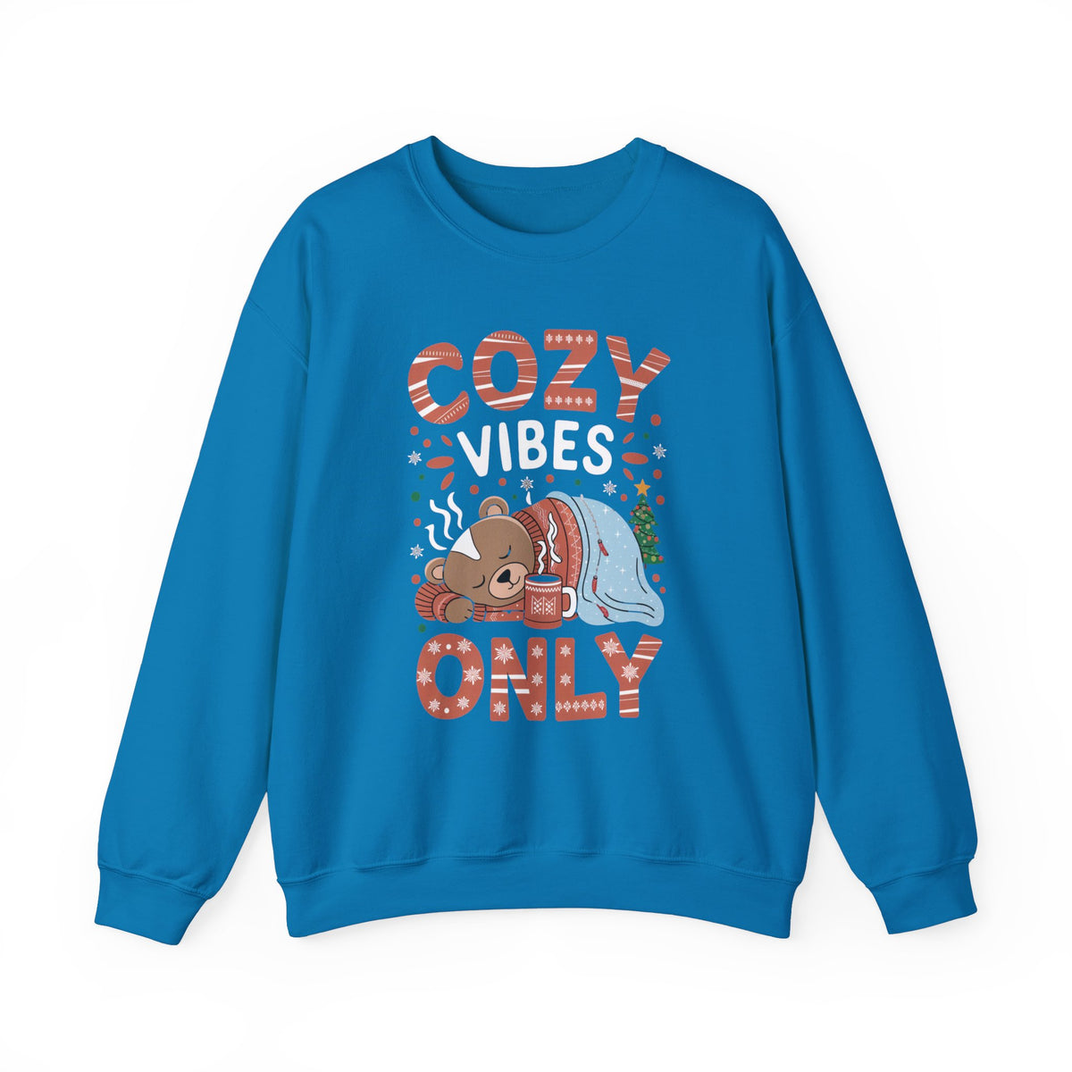 Cozy Vibes Only Christmas Sweatshirt, Fun Women's Holiday Sweatshirt, Trendy Christmas Pullover, Cute Winter Sweater, Festive Cozy Sweatshirt