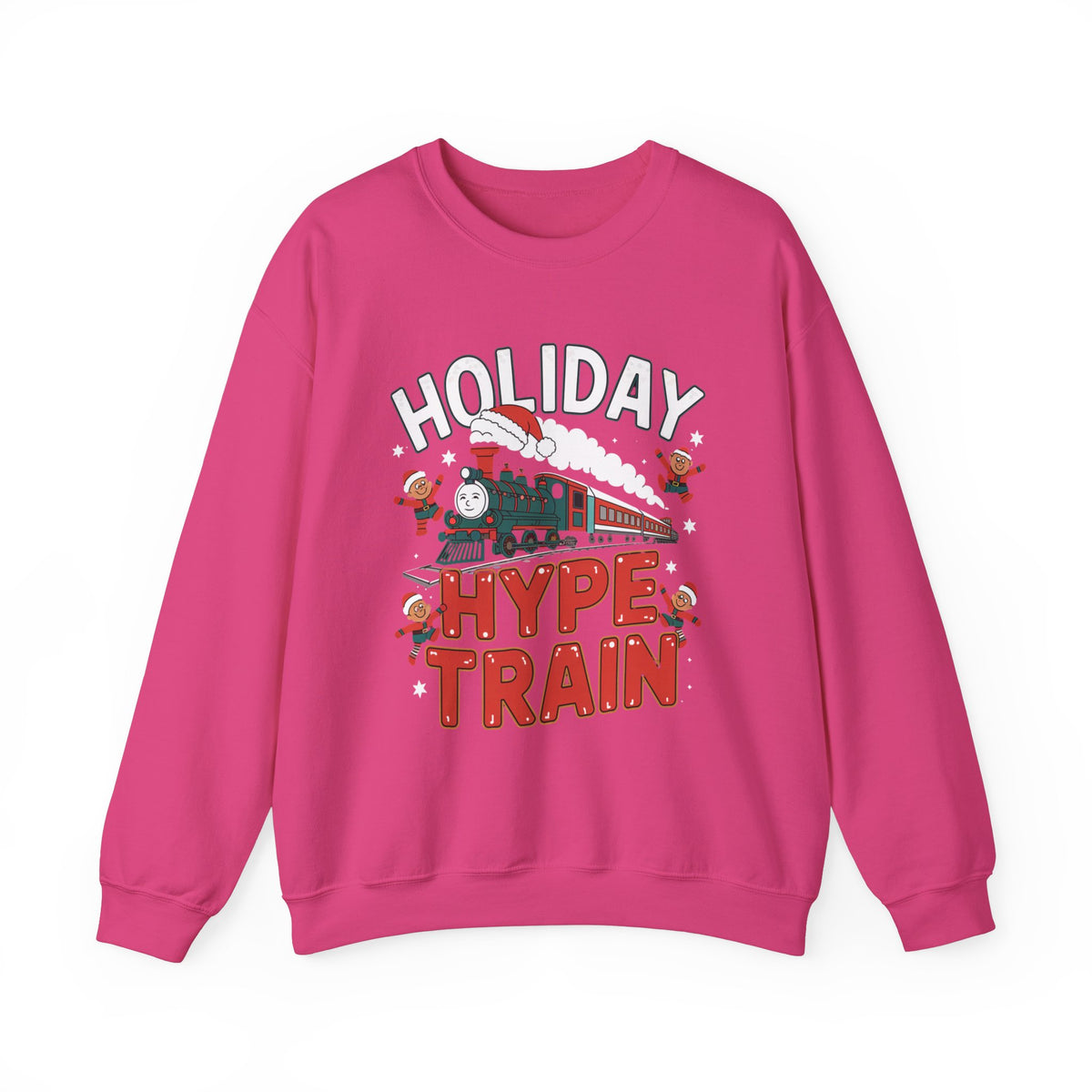 Holiday Hype Train Christmas Sweatshirt, Fun Women's Holiday Sweatshirt, Trendy Christmas Pullover, Festive Winter Sweater, Cute Holiday Sweatshirt