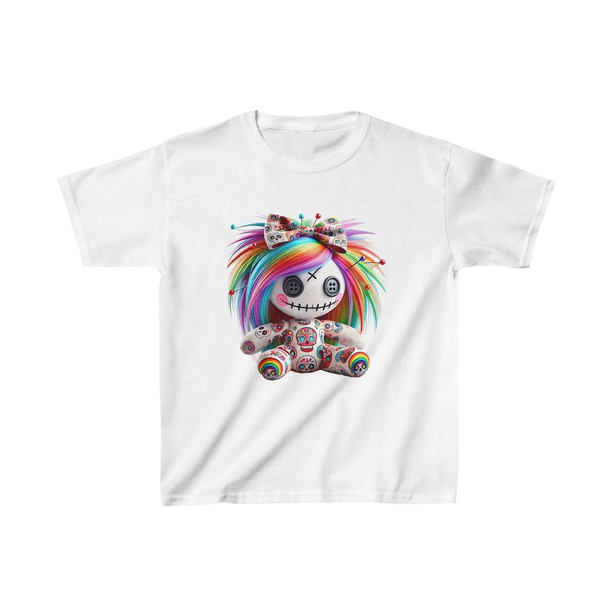 Vibrant Hair Voodoo Doll Kids Halloween Tee