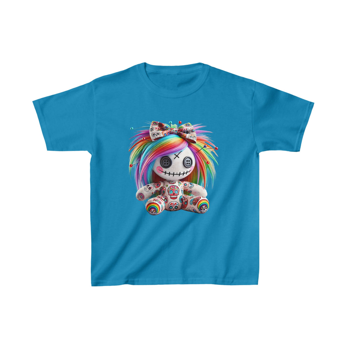 Vibrant Hair Voodoo Doll Kids Halloween Tee