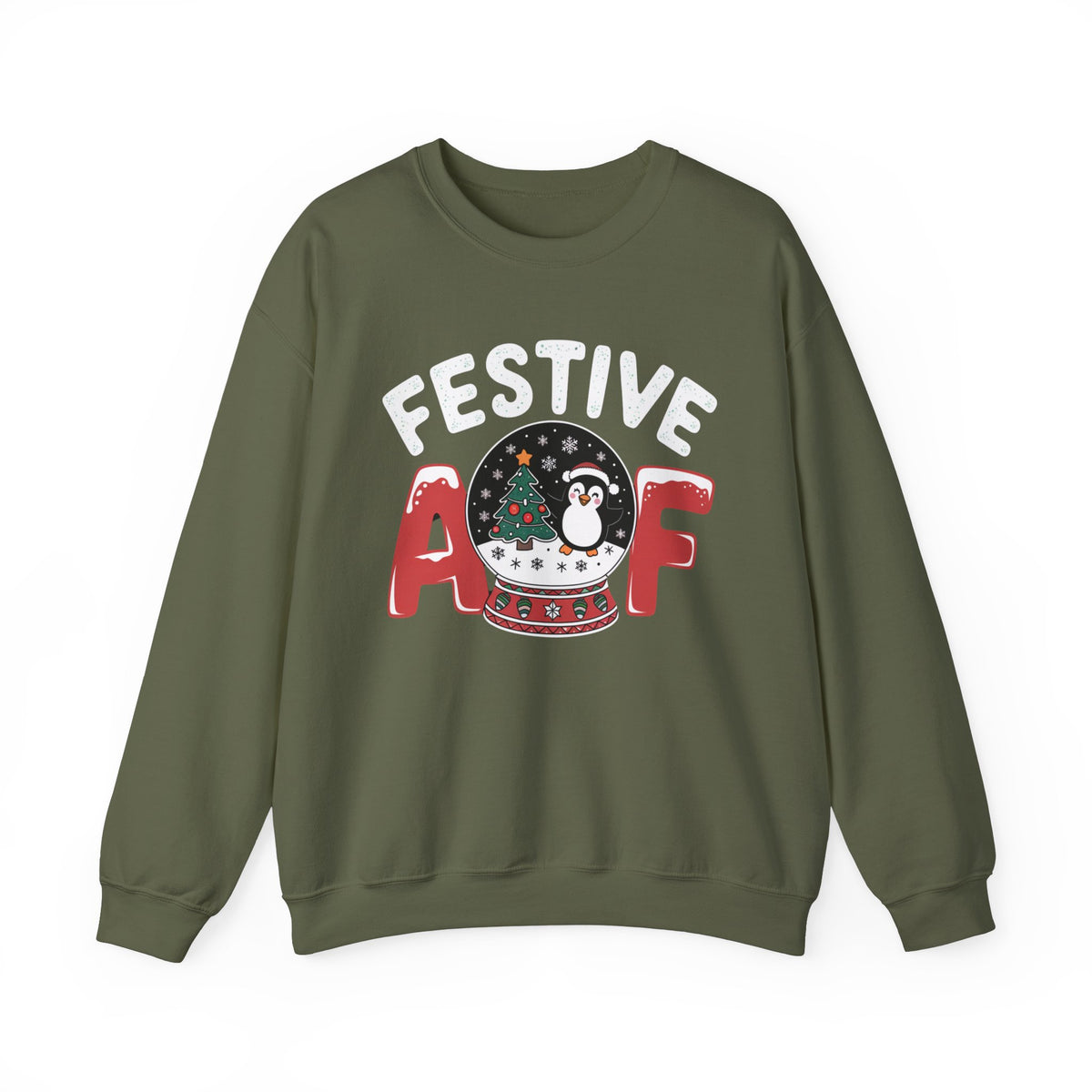 Festive AF Christmas Sweatshirt, Funny Women's Holiday Sweatshirt, Trendy Christmas Sweater, Cute Holiday Pullover, Fun Christmas Party Sweatshirt