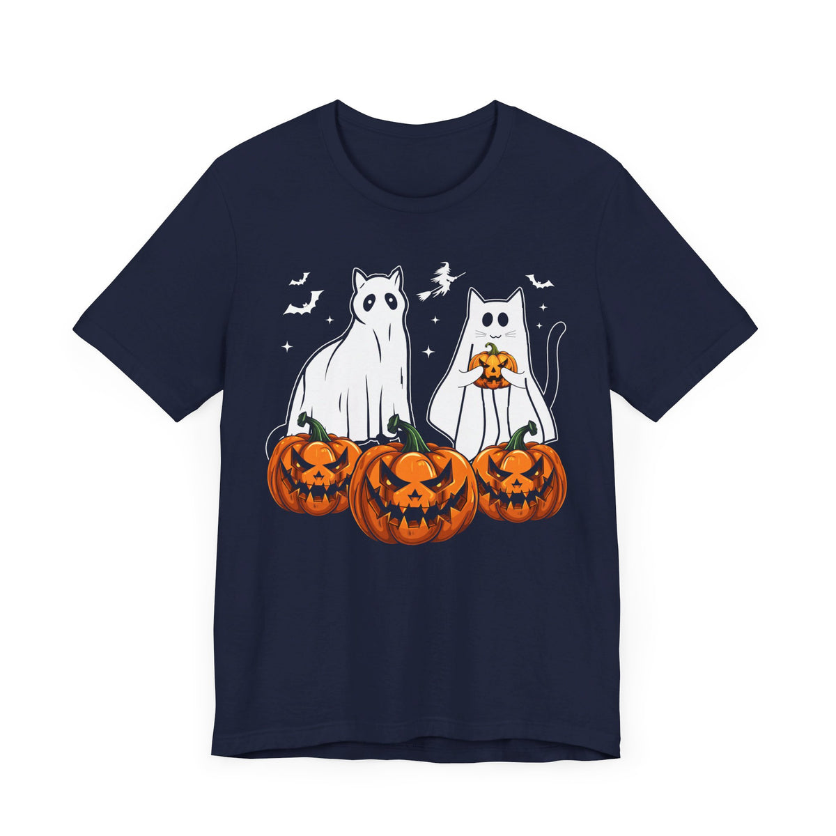 Black Cats Ghost Halloween Tee