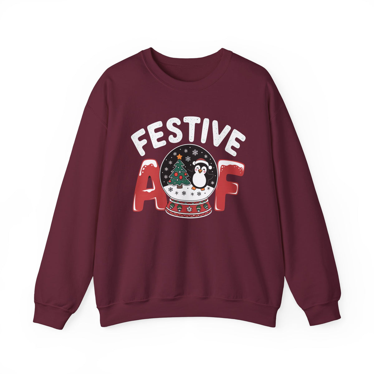 Festive AF Christmas Sweatshirt, Funny Women's Holiday Sweatshirt, Trendy Christmas Sweater, Cute Holiday Pullover, Fun Christmas Party Sweatshirt