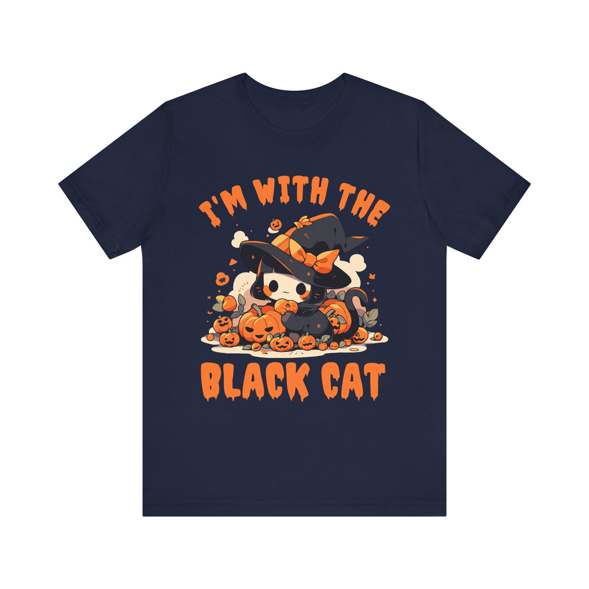 I'M With The Black Cat Halloween Tee - Tshirt Quest