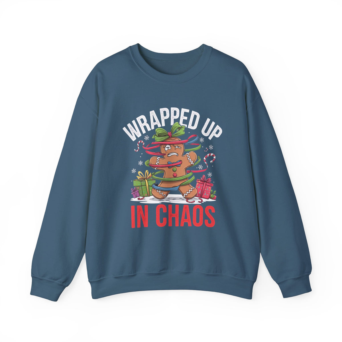 Wrapped in Chaos Christmas Sweatshirt, Funny Women's Christmas Sweatshirt, Trendy Holiday Sweatshirt, Cute Christmas Sweater, Chaos Graphic Pullover