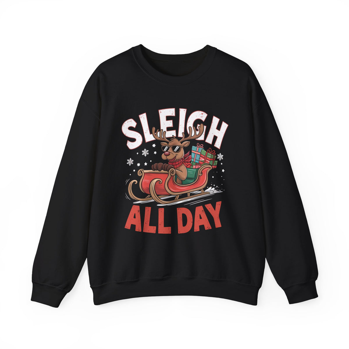 Sleigh All Day Christmas Sweatshirt, Fun Women's Holiday Sweatshirt, Trendy Christmas Pullover, Cute Winter Sweater, Festive Holiday Sweatshirt