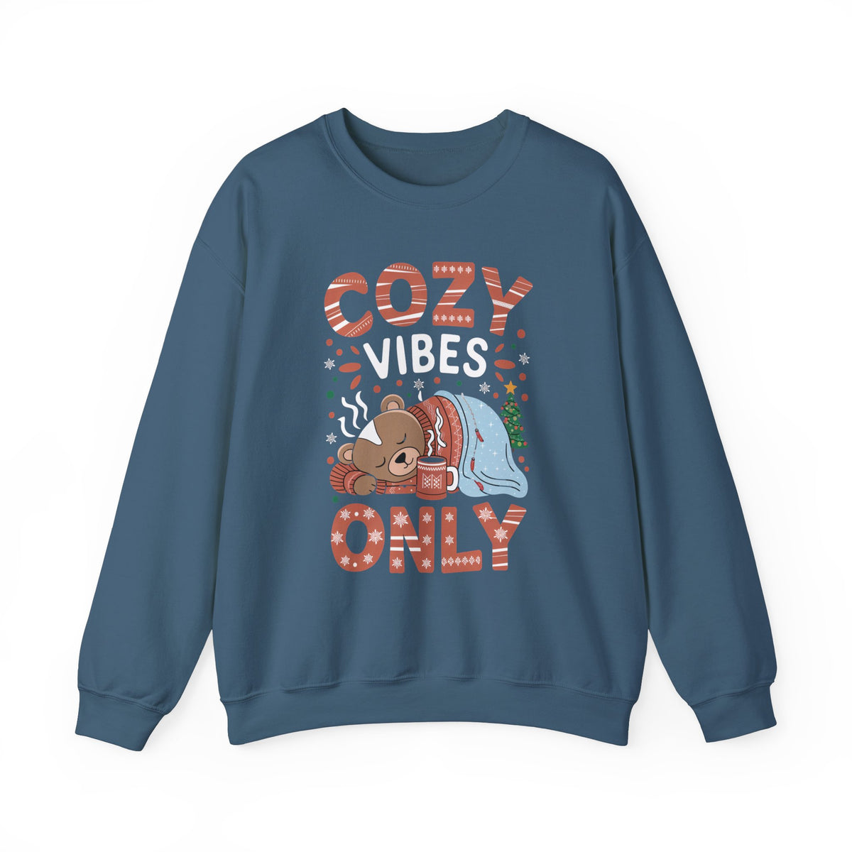 Cozy Vibes Only Christmas Sweatshirt, Fun Women's Holiday Sweatshirt, Trendy Christmas Pullover, Cute Winter Sweater, Festive Cozy Sweatshirt