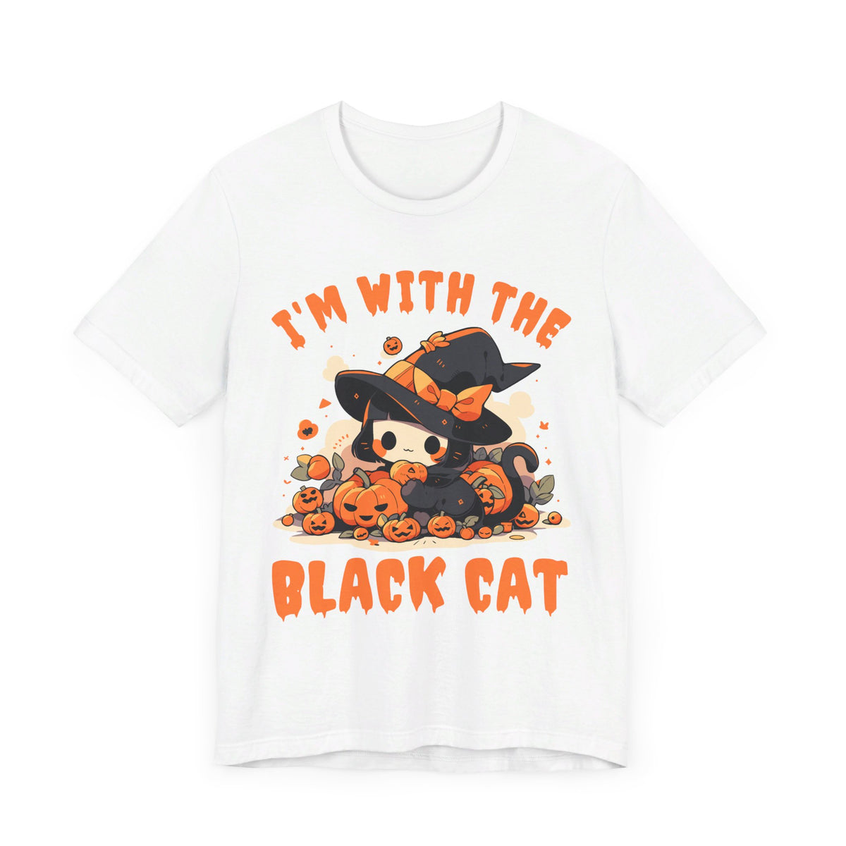I'M With The Black Cat Halloween Tee - Tshirt Quest