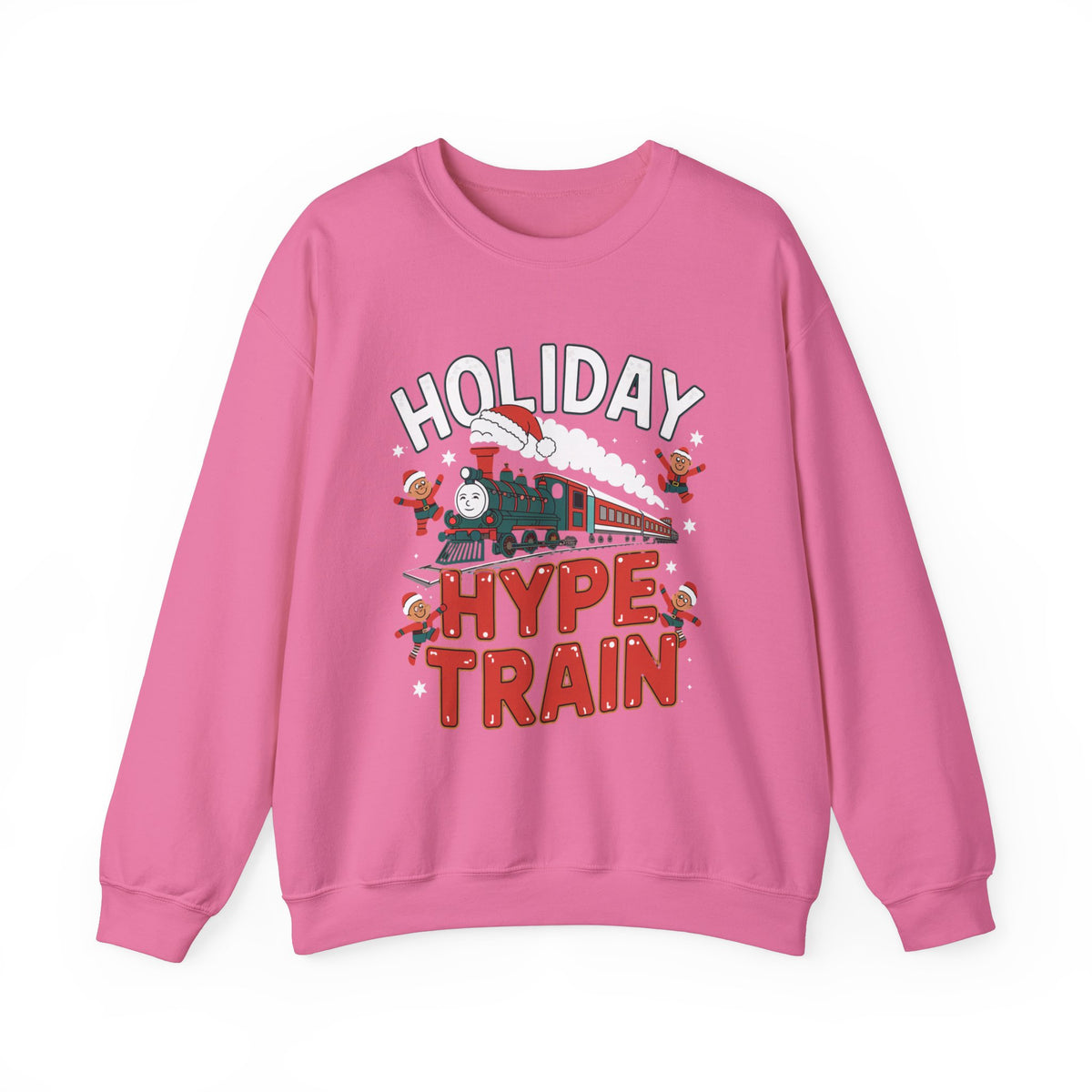 Holiday Hype Train Christmas Sweatshirt, Fun Women's Holiday Sweatshirt, Trendy Christmas Pullover, Festive Winter Sweater, Cute Holiday Sweatshirt