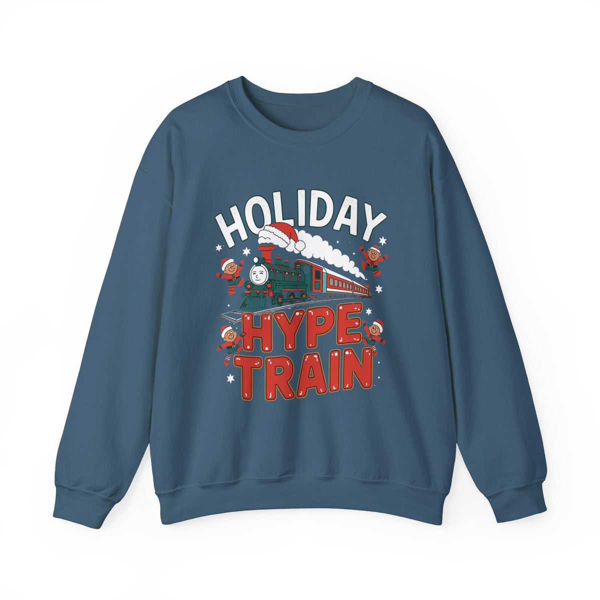 Holiday Hype Train Christmas Sweatshirt, Fun Women's Holiday Sweatshirt, Trendy Christmas Pullover, Festive Winter Sweater, Cute Holiday Sweatshirt