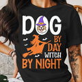 dog-by-day-witch-by-night-halloween-tee